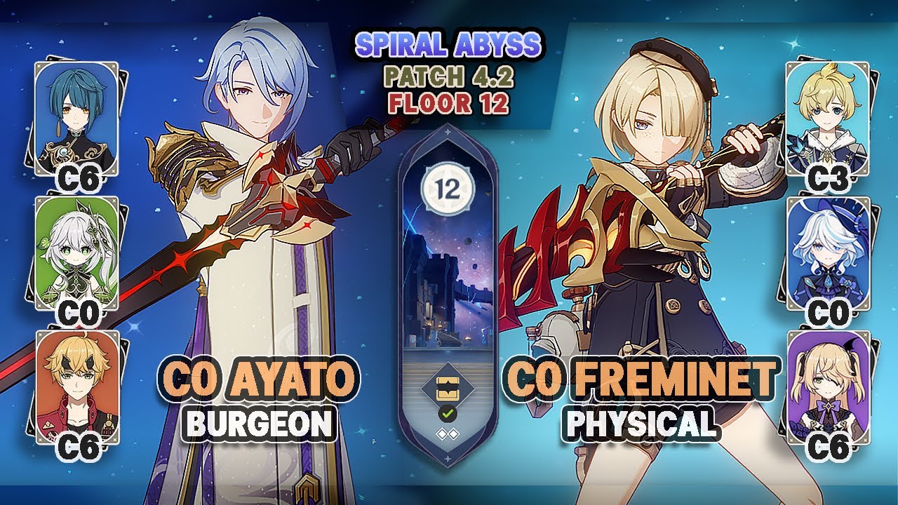 C0 Ayato Burgeon & C0 Freminet Furina Physical | Spiral Abyss 4.2 Floor 12 - Genshin Impact