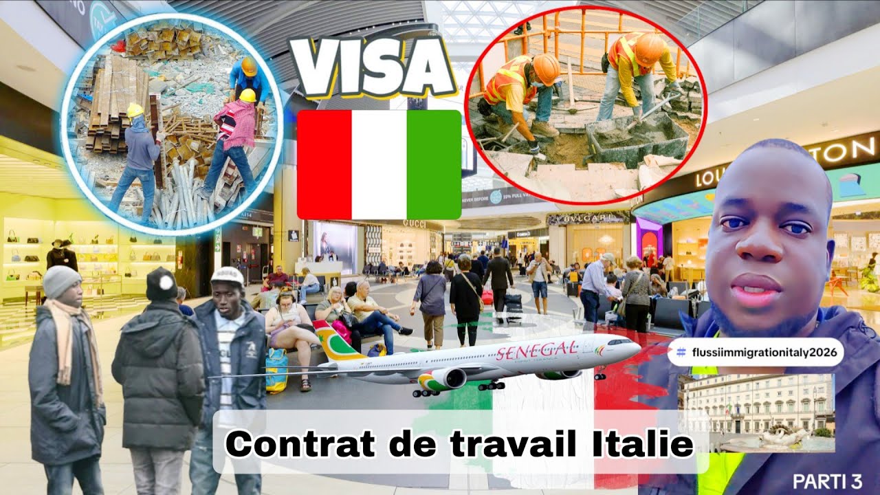 Visa Italie contrat de travail Flussi 2026 immigration Partie 3 Masamba