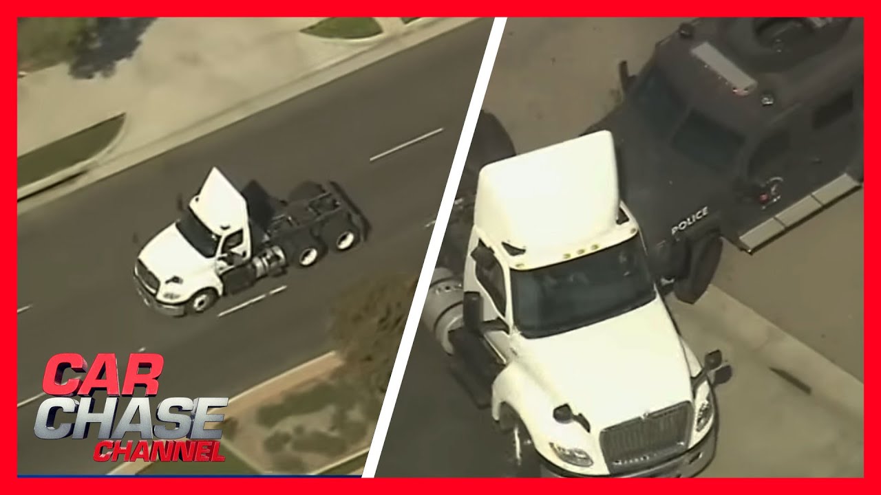 FULL CHASE: Suspects lead authorities on a wild pursuit in a stolen semi-truck | Car Chase Channel