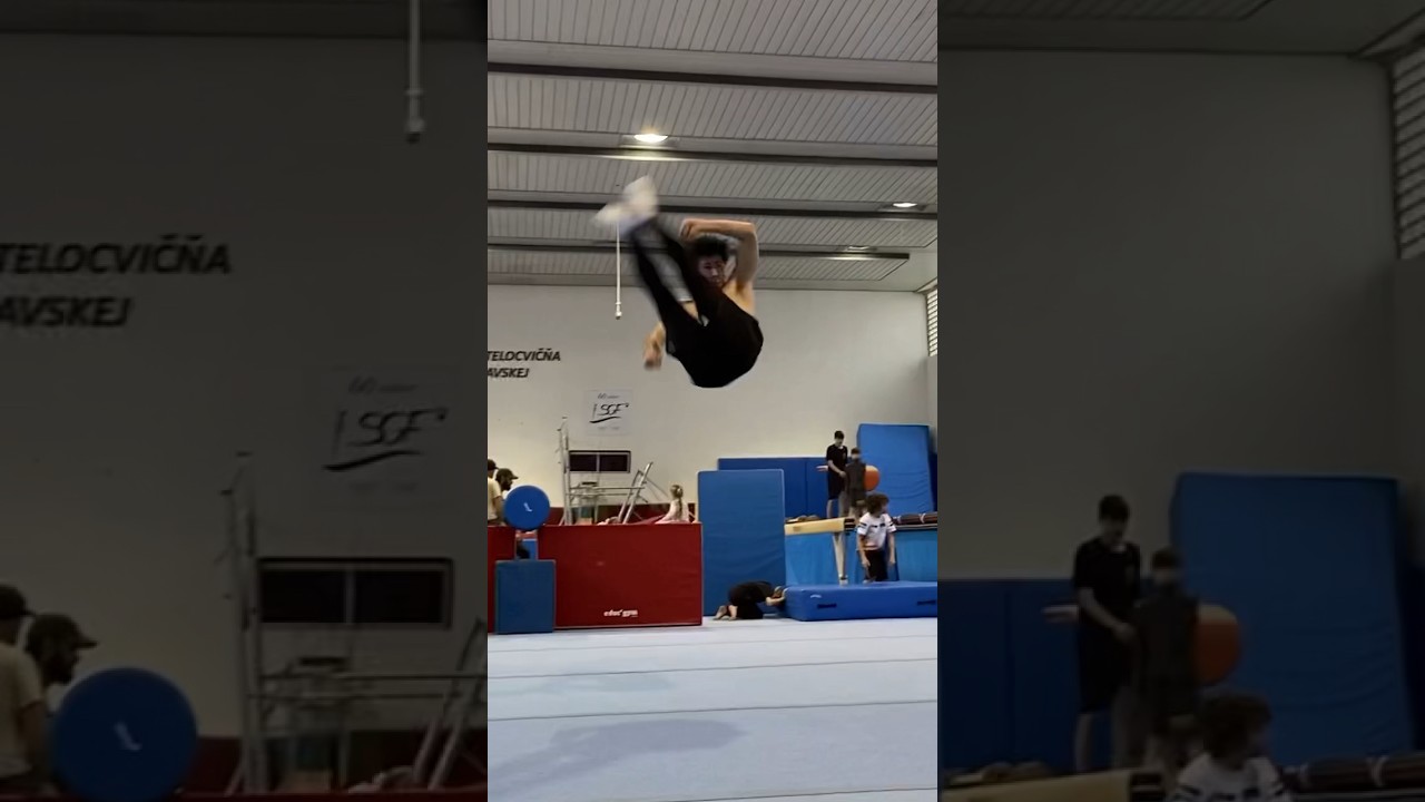 My first double dleg! #gym #tricking #gymnastics