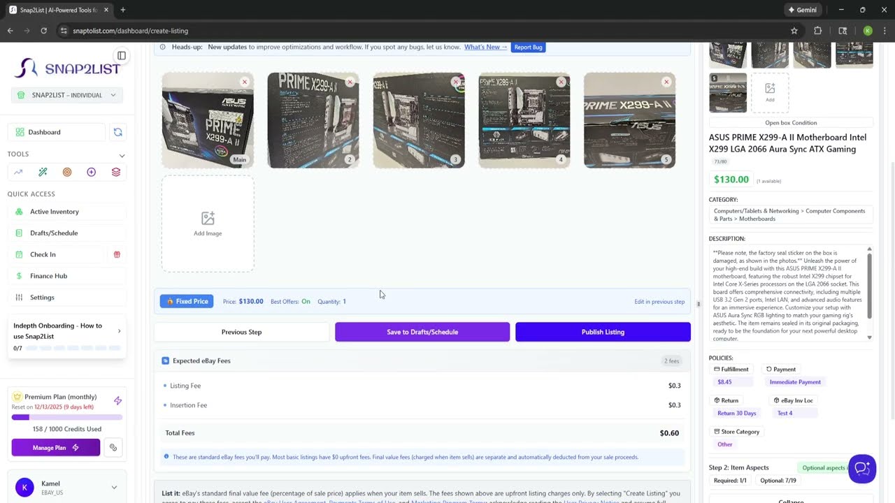 От фотографий до опубликованного объявления на eBay за 30 секунд | Snap2List