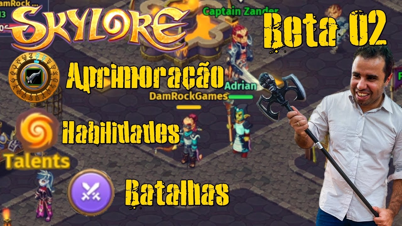 Skylore - Beta 02 Arvore de Habilidade, Batalhas PVE e PVP + Arena, Aprimoração de Armas e Armaduras