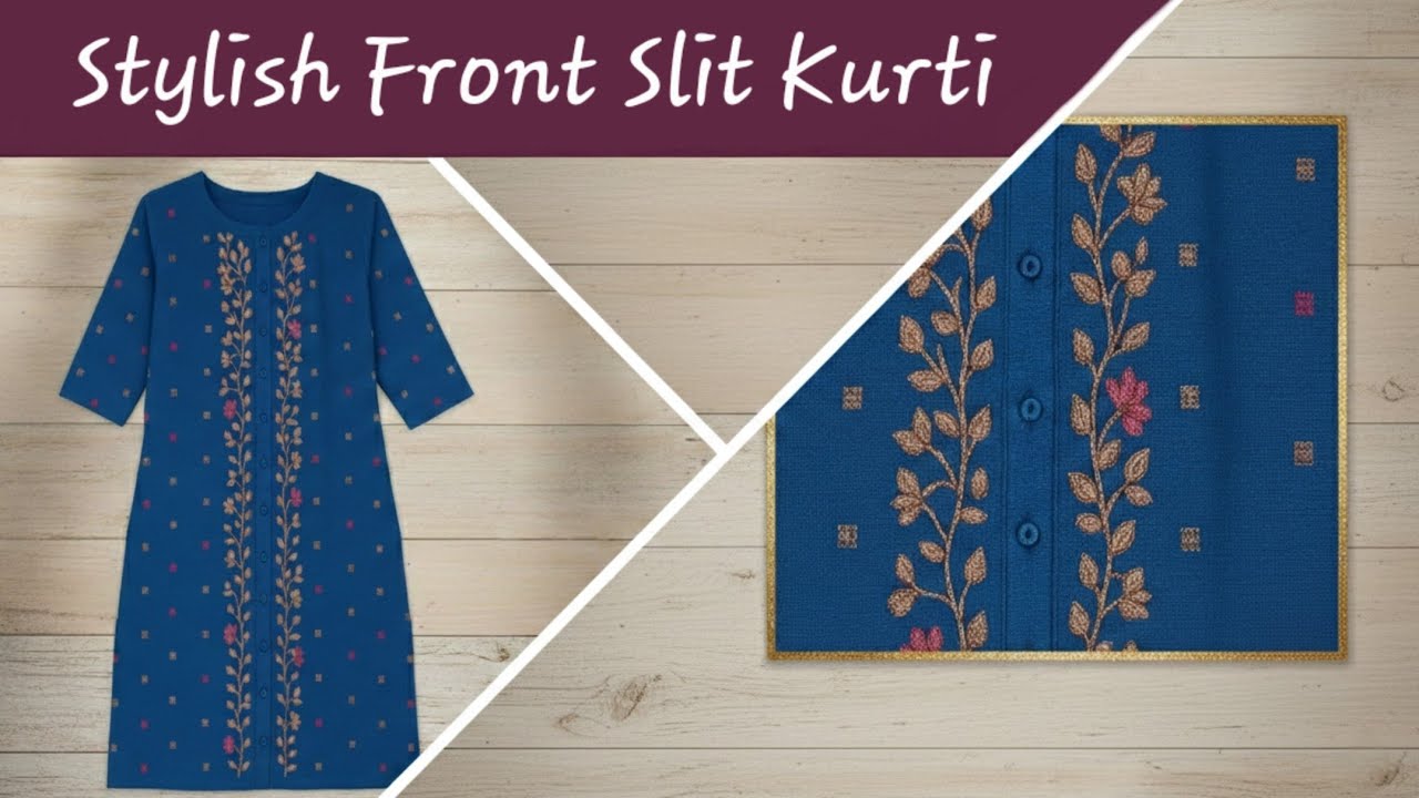 Perfect Front Slit Kurti Cutting: Easy Method for Beginners| Long Kurti| 