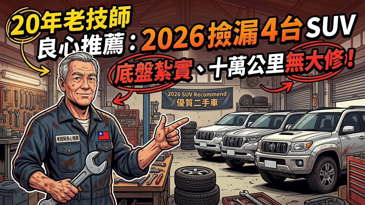 20年老技師良心推薦：2026 最值得撿漏的 4 台合資 SUV，底盤紮實、引擎十萬公里無大修！#汽車推薦 #SUV評測 #2026 車市 #合資車 #修車技師 #耐用車款 #suv