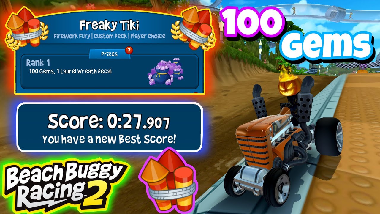 Freaky Tiki 🎫| 100💎Gems Prize✨| Dragtor🚜+ MrHappy🎃| Beach Buggy Racing 2 🏖🏁| BB Racing 2