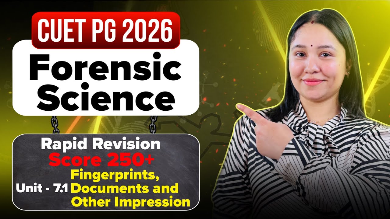CUET PG Forensic Science 2026 Rapid Revision Most Important Topics | Lecture - 6 | Diksha Sharma