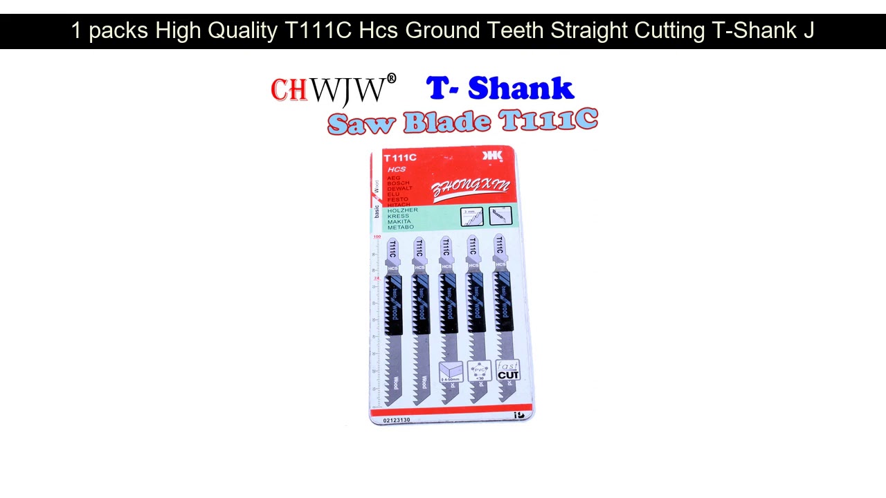 New 1 packs High Quality T111C Hcs Ground Teeth Straight Cutting T-Shank Jig Saw Blade for Wood