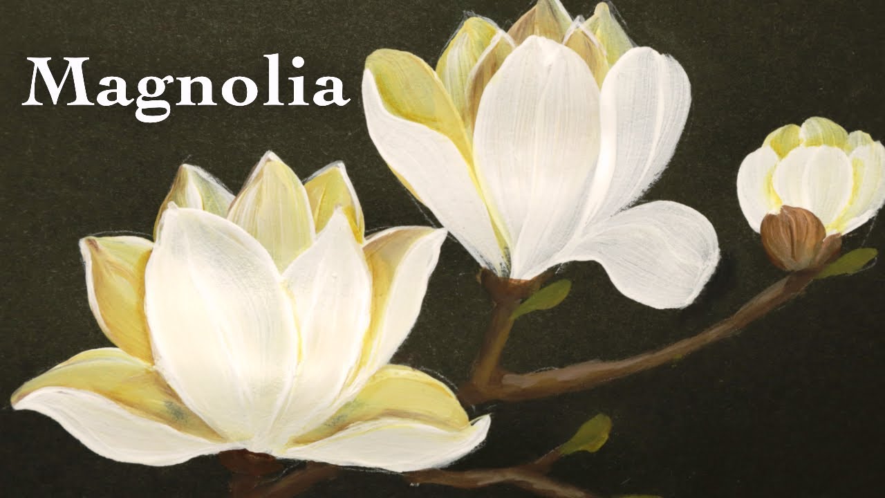 White magnolia flower painting | tutorial ( in 4 minutes )