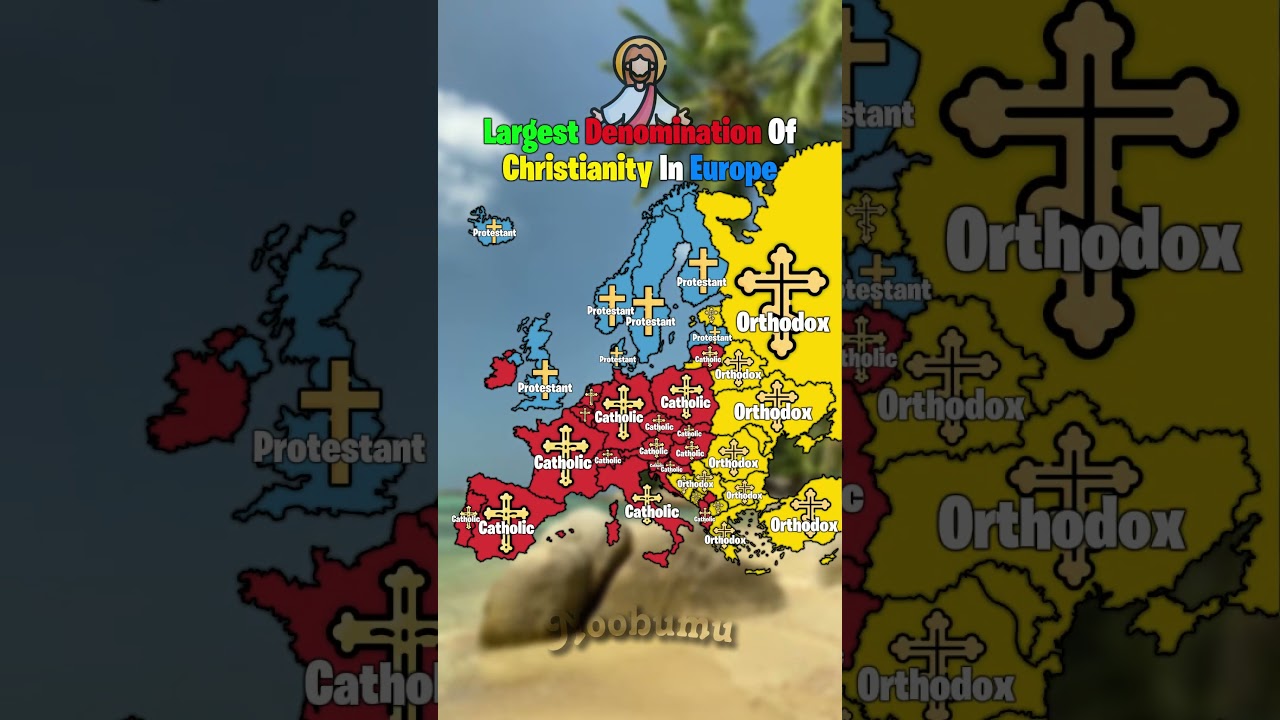 Largest Denomination Of Christianity In Europe #map #history #geography #europe #christianity #viral