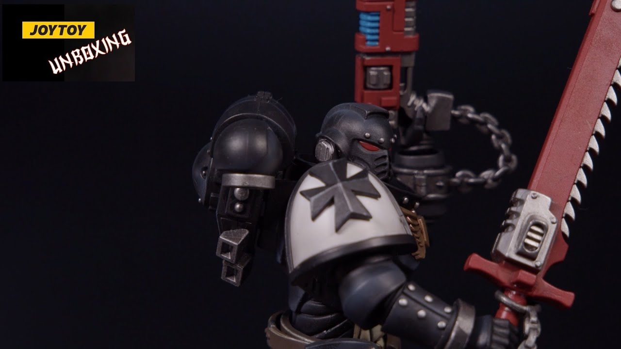 BLACK TEMPLARS: PRIMARIS CRUSADER INITIATE ADAGROM 40K 1/18 figure unboxing JoyToy JT3624 / JT3617