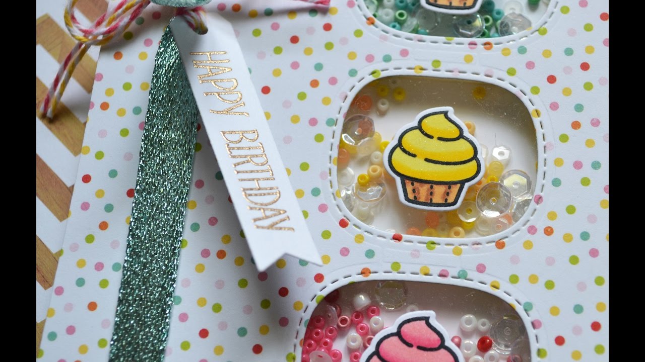 LAWN FAWN || Cupcakes Sprinkled with Joy || Shaker Card