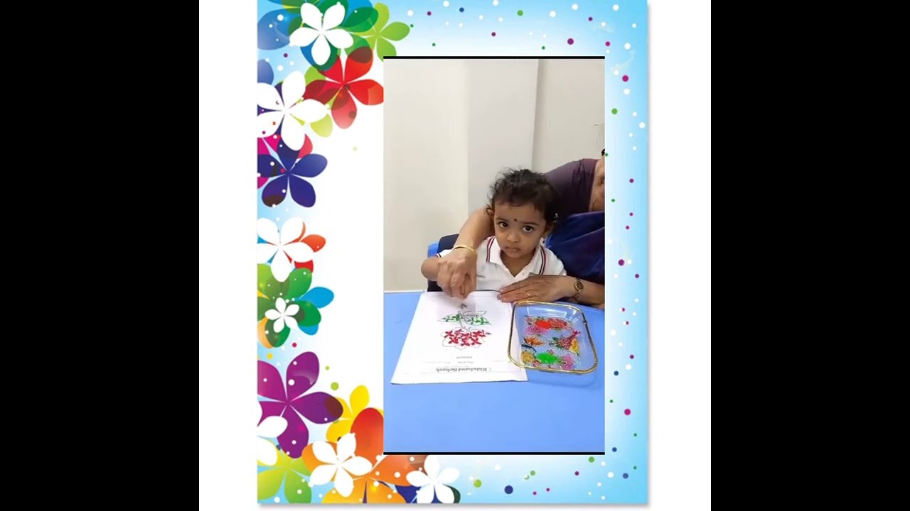 Class: Play Group, Activity: Dabbing using flower.
