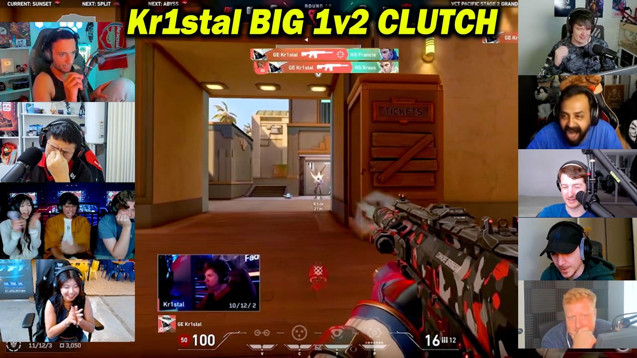Streamers React to GE Kr1stal&rsquo;s BIG 1v2 Clutch vs NS RedForce in VCT Pacific Stage 2 (Grand Final)