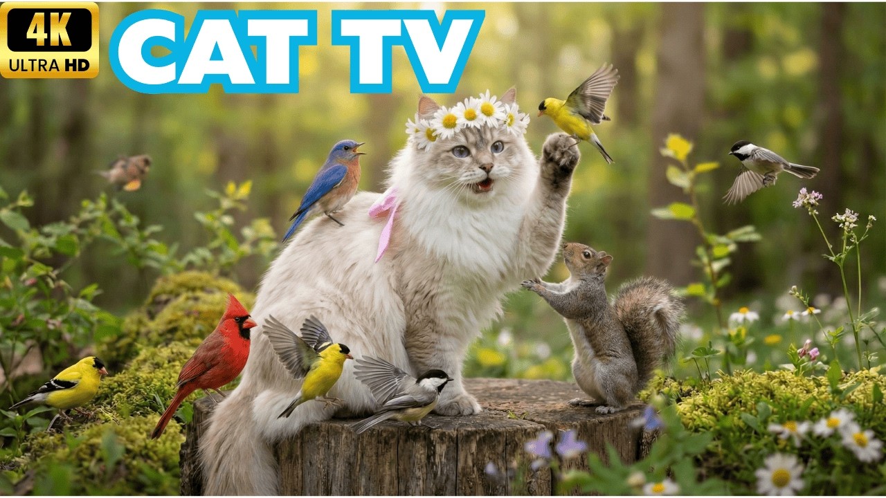Cat TV for Cats to Watch 🐦🌲 Gentle Birds in a Peaceful Forest | 4K UHD