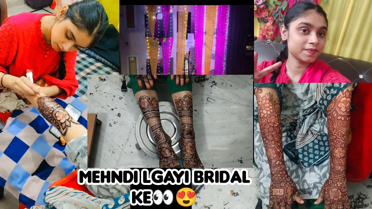 Mehndi lgayi bridal ke 😍👀#laibavlogs#vlogger #vlogger 