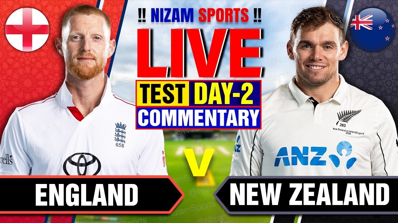 🔴Live: England vs New Zealand | Day 2 | Live Cricket Score & Commentary