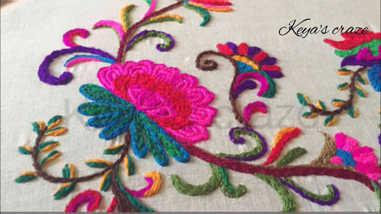 Tutorial no-99 / Kashmiri/kashida embroidery(part 1) with drawing | Keya's craze | hand embroidery
