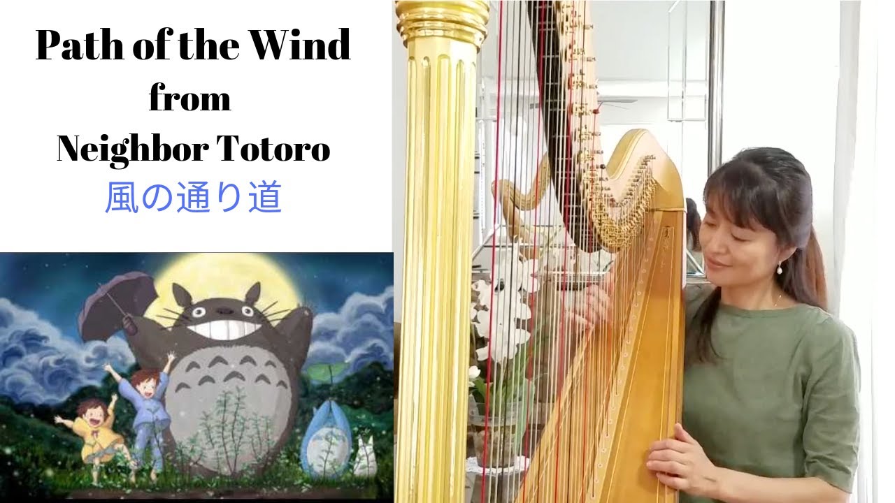 Path of the wind from My neighbor Totoro (Harp Cover) 隣のトトロ (ハープ) #harpist #ghiblimusic  #animemusic