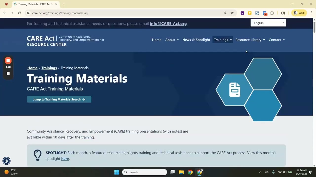 CARE Act Resource Center Website Walkthrough