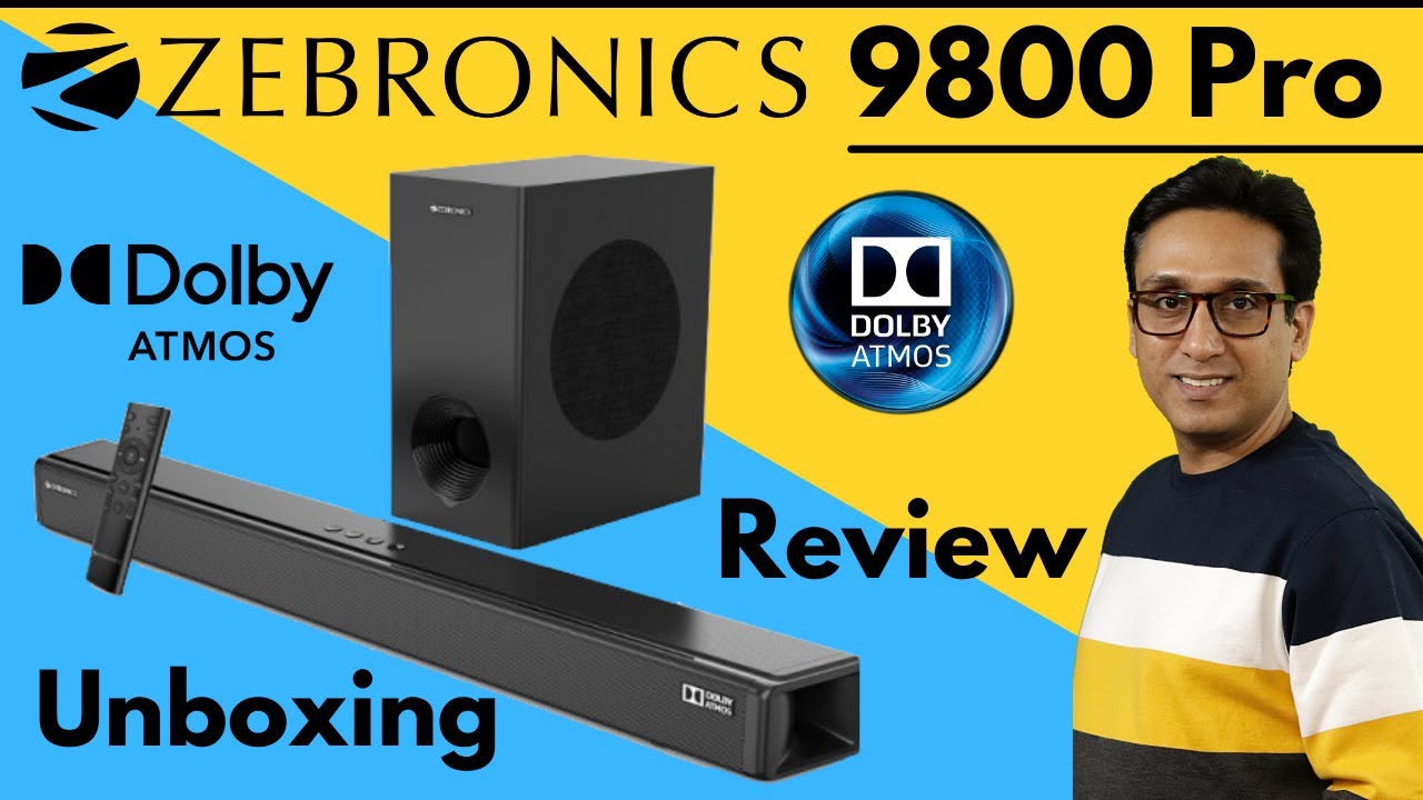 Zebronics Jukebar 9800 Pro Unboxing Review ⚡  Dolby Atmos Soundbar India ⚡ VMone Style