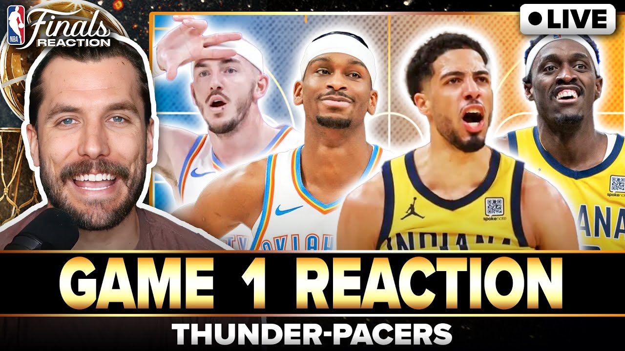 PACERS-THUNDER FINALS GAME 1 REACTION: Tyrese Haliburton DOES IT AGAIN to steal comeback win off SGA