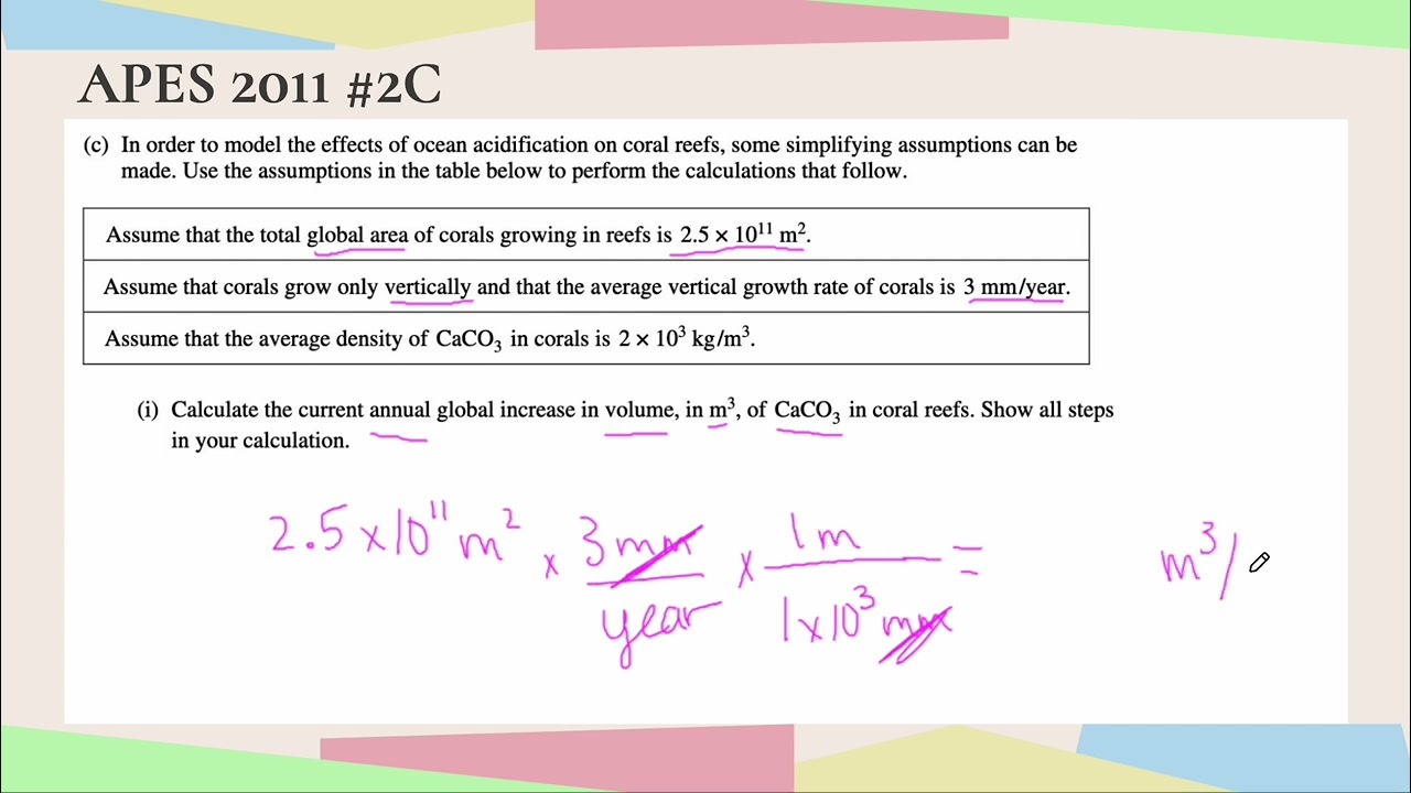 AP Environmental Science APES | 2011 FRQ 2C Math | Watch Me Solve