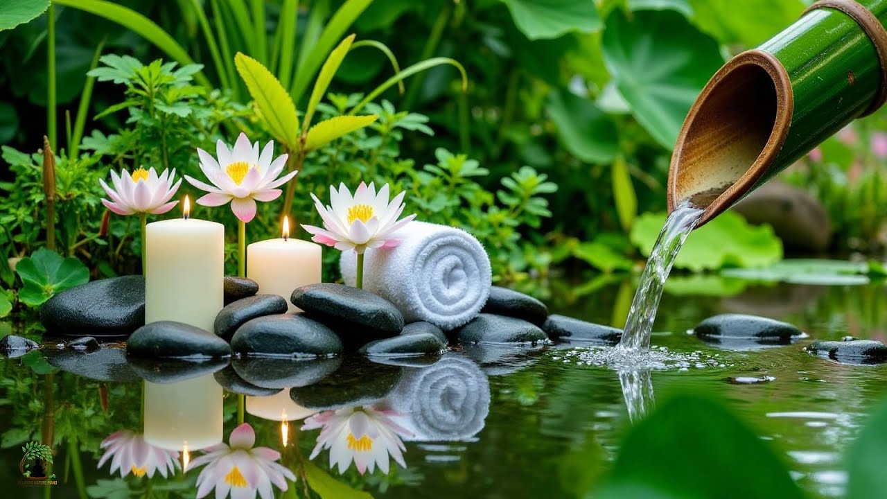 Relaxing Sleep Music with Bamboo Water Sound🌿Healing Music, Calm Anxiety & Deep Relaxation, Spa BGM