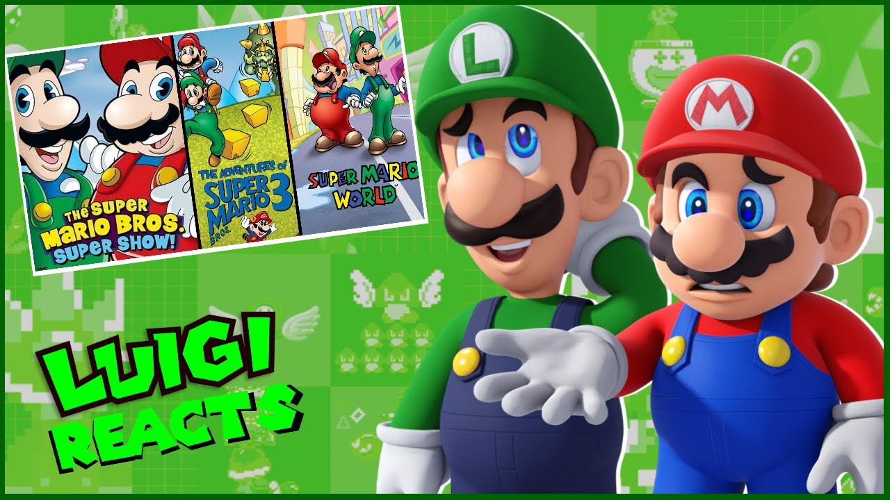 Luigi reacts to the Super Mario Cartoons FT Mario