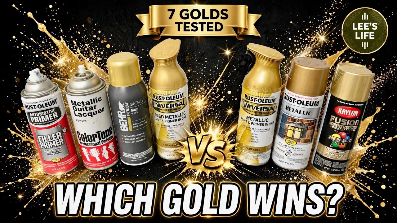 Quick comparison of Rustoleum, BEHR, and Krylon. #spraypaint #gold #painting