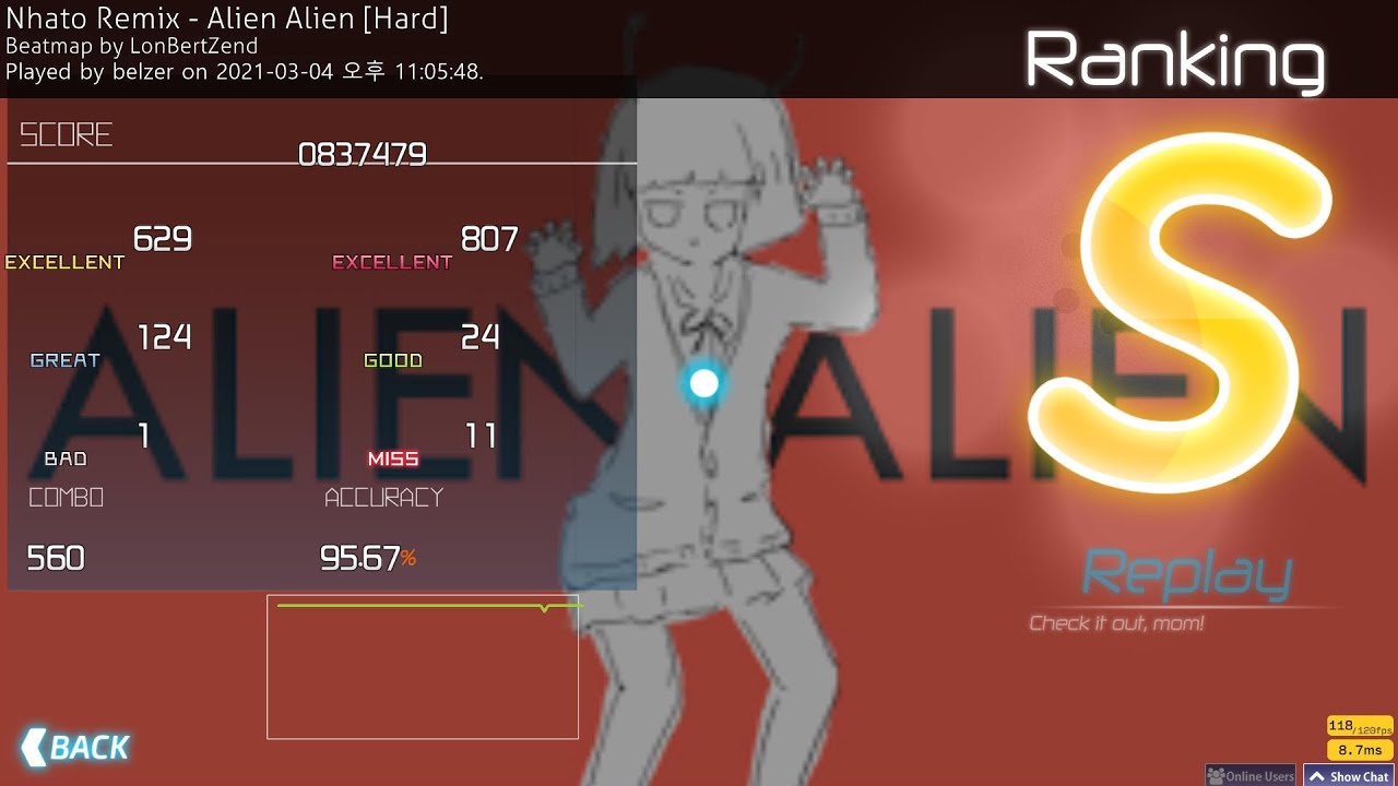 osu!mania [4K] Hard 3.10★ Nhato Remix - Alien Alien