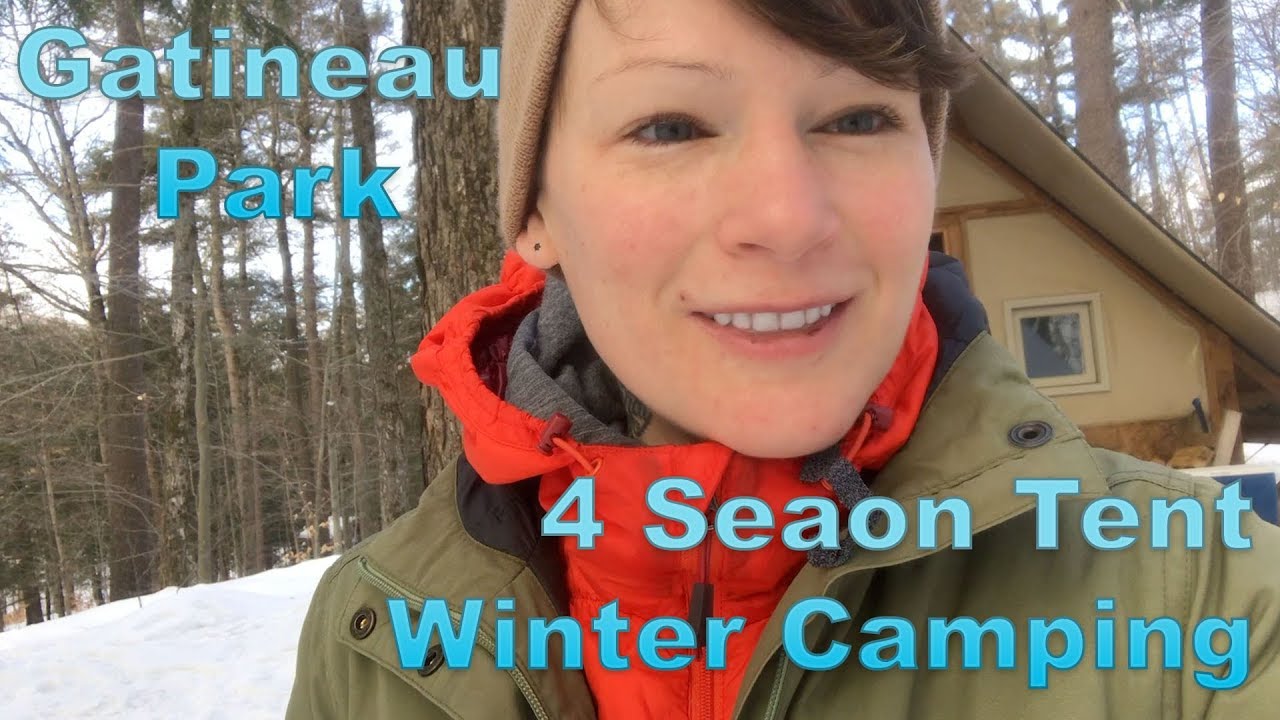 4 season tent winter camping in Gatineau Park