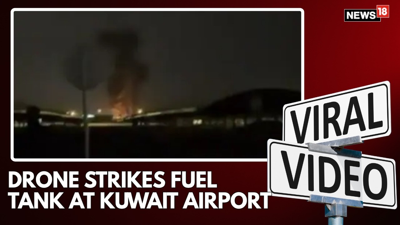 #BreakingNews | Drone Strike Hits Kuwait Airport Fuel Tank &ndash; Fire Ignites | Viral Video | N18G