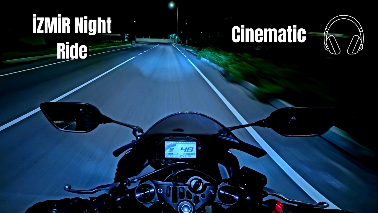 Yamaha R25 Cinematic Night Ride | İzmir Gece Sürüşü: Sahilevleri - Güzelbahçe (4 K)