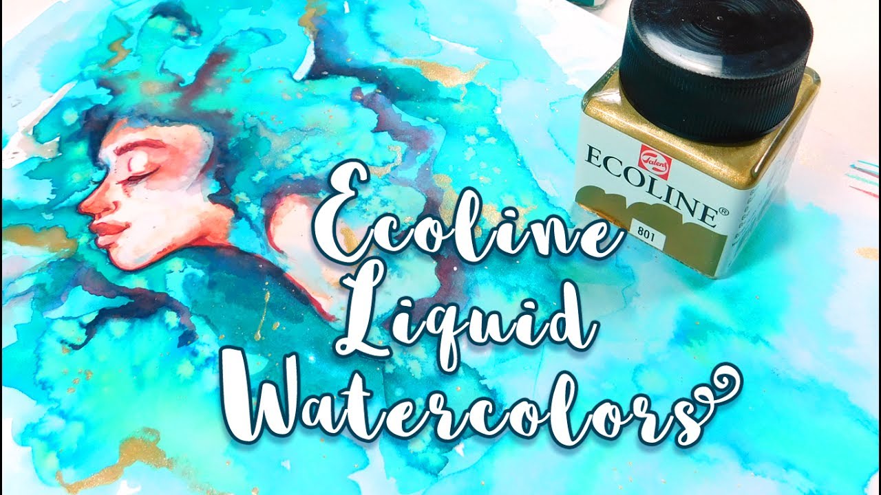 ECOLINE Liquid Watercolors + Painting in a SKETCHBOOK!  - MissKerrieJ -