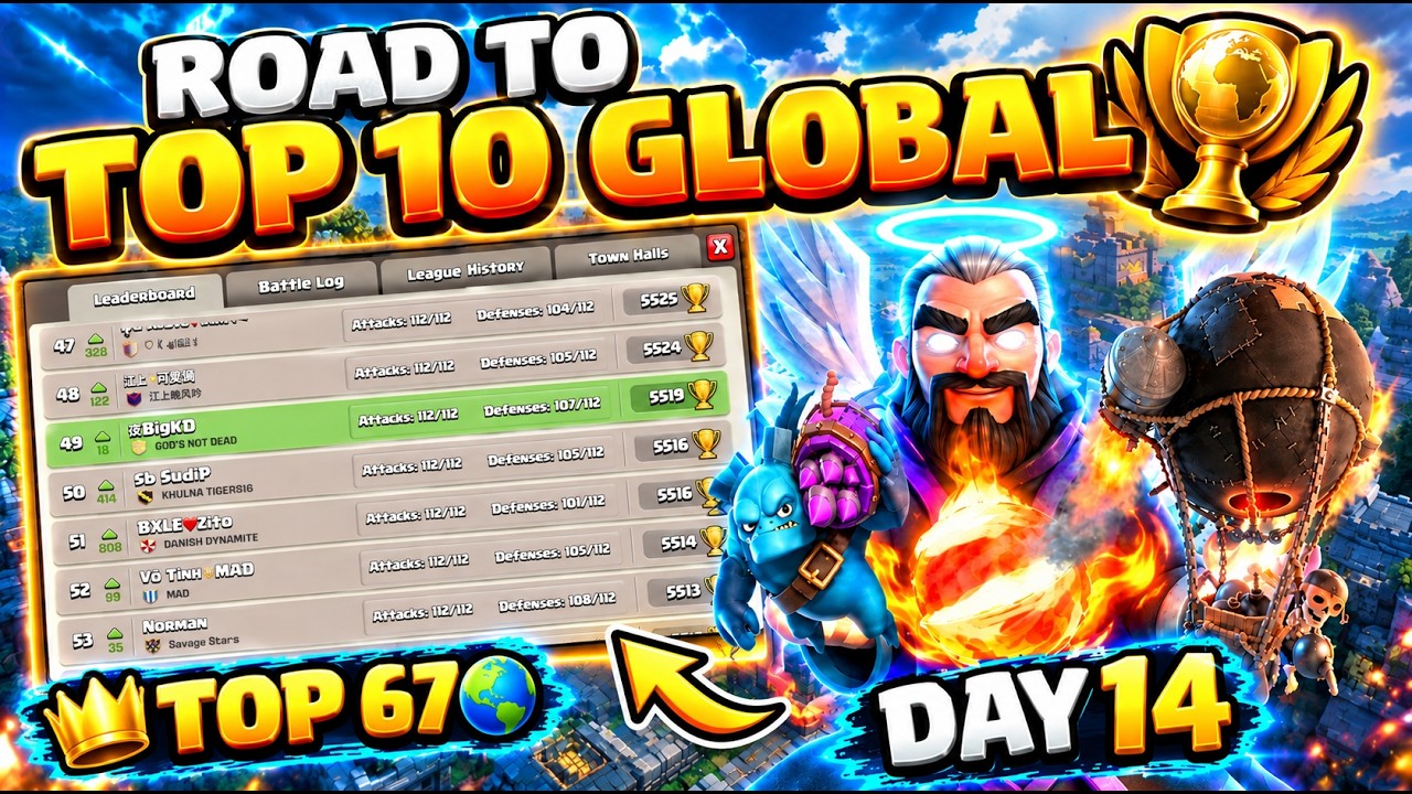 ROAD TO TOP 10 GLOBAL - Fireball Super Minions - Legend League Hits #11
