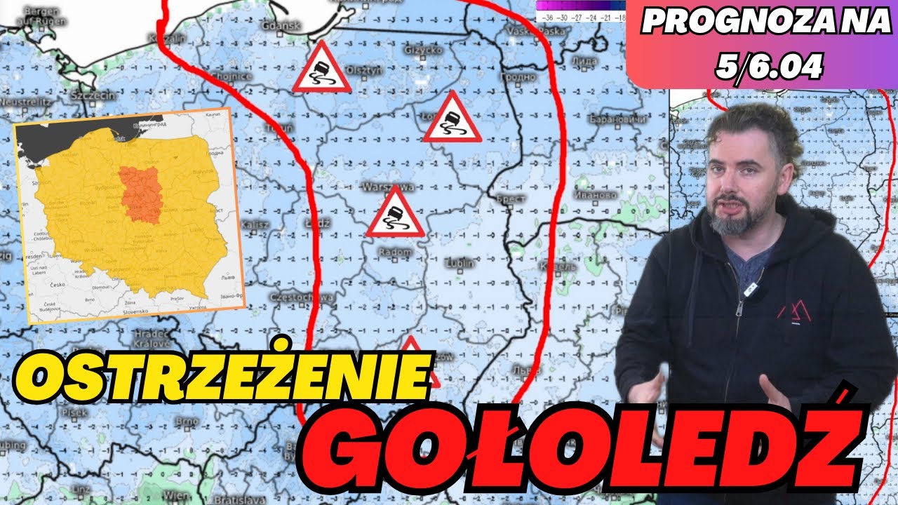 OSTRZEŻENIE. Gołoledź możliwa w Polsce wschodniej i centralnej. Opady i spadek temperatur poniżej 0