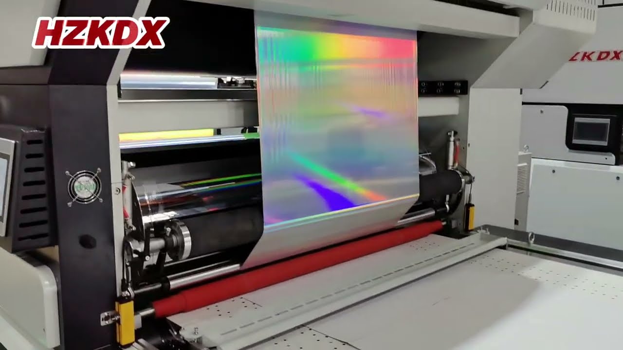 Eco-friendly holographic metalize transfer film lamination. Plastic-free laminating, green packaging