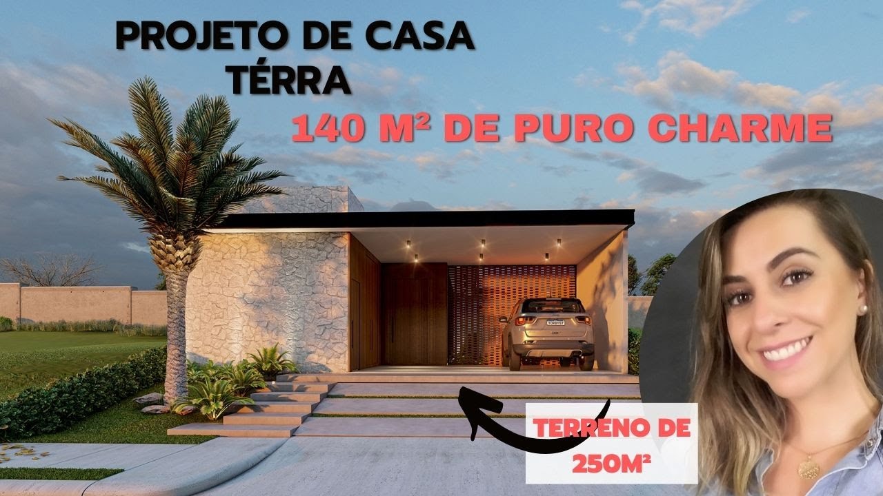 PROJETO DE CASA TÉRREA 140M² - EM TERRENO DE 250M² - Casa Aquarela