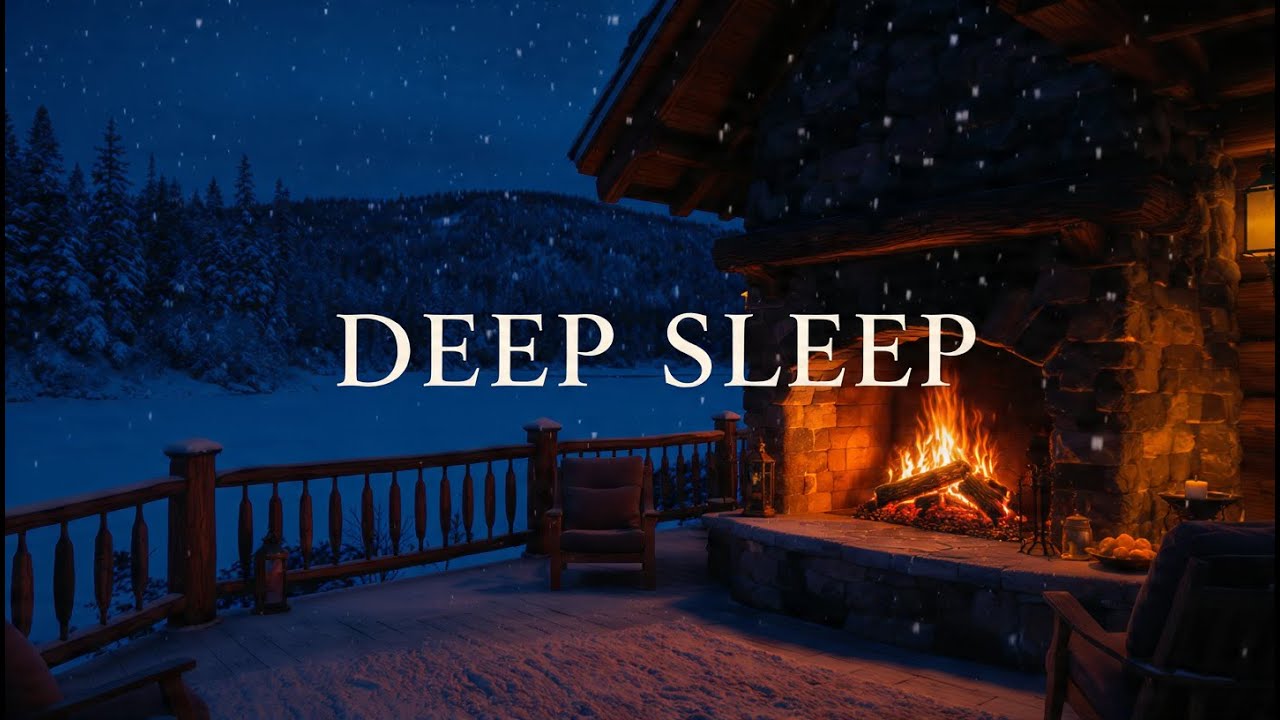 Winter Fireplace ❄️🔥 | Deep Sleep & Total Relaxation | Calm Ambient Music