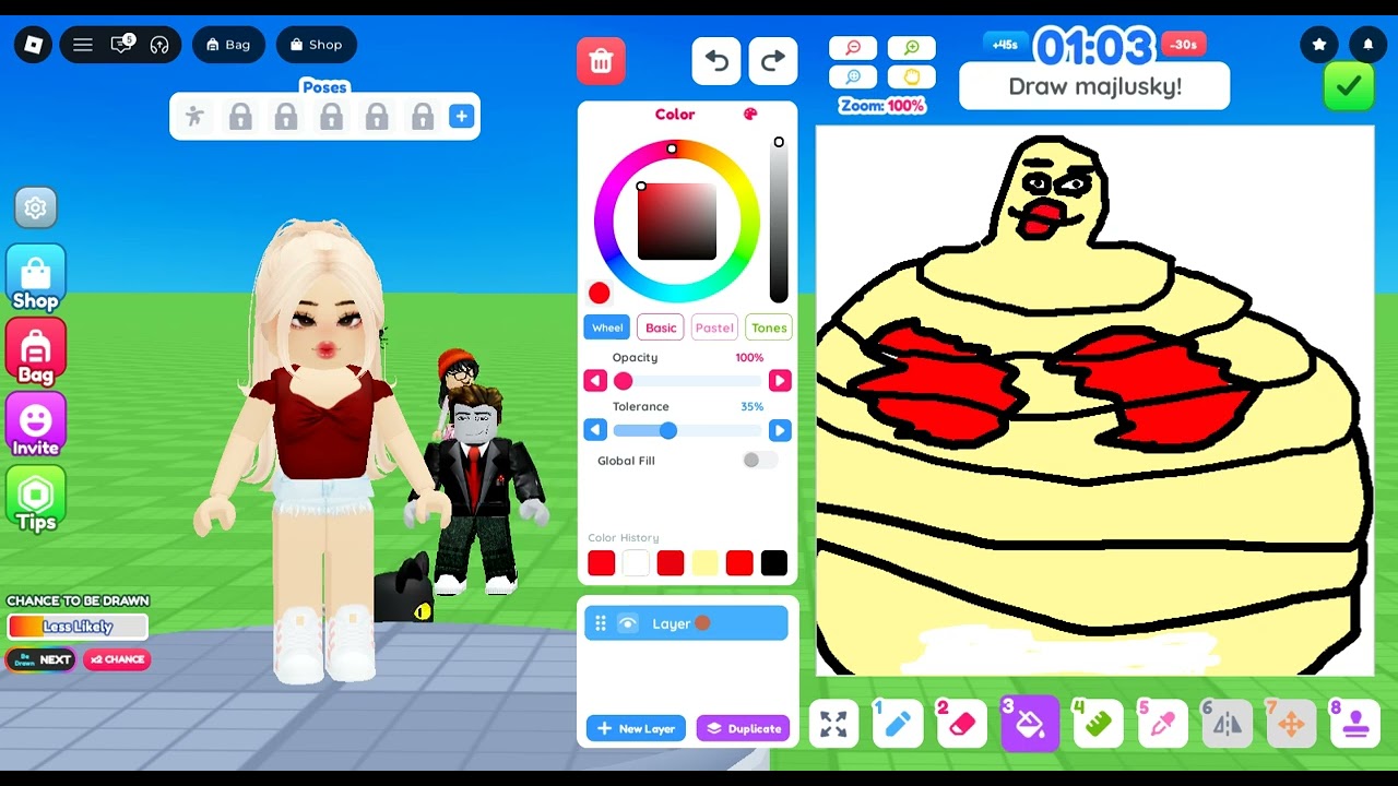 playing roblox draw me