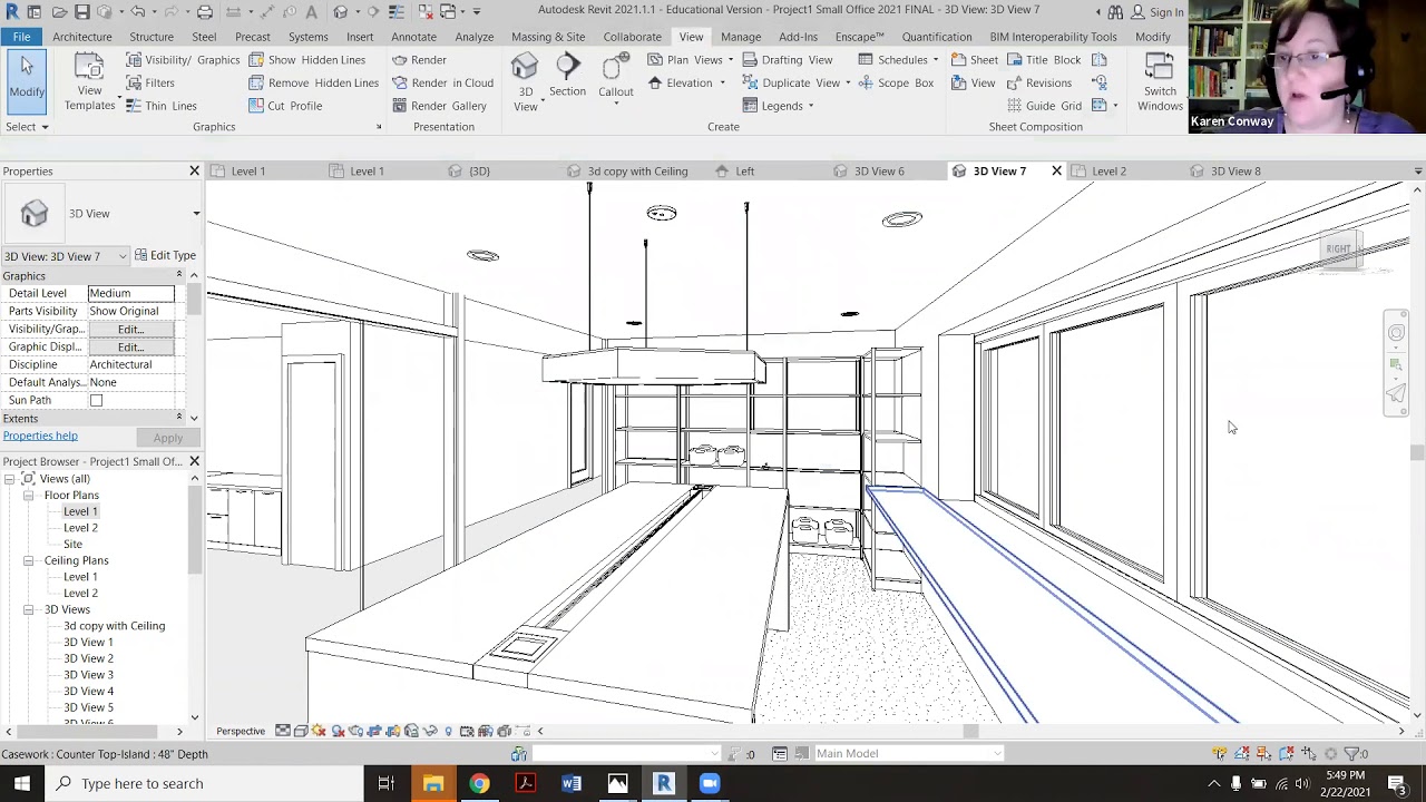 Revit — Загрузка и добавление освещения на план потолка.