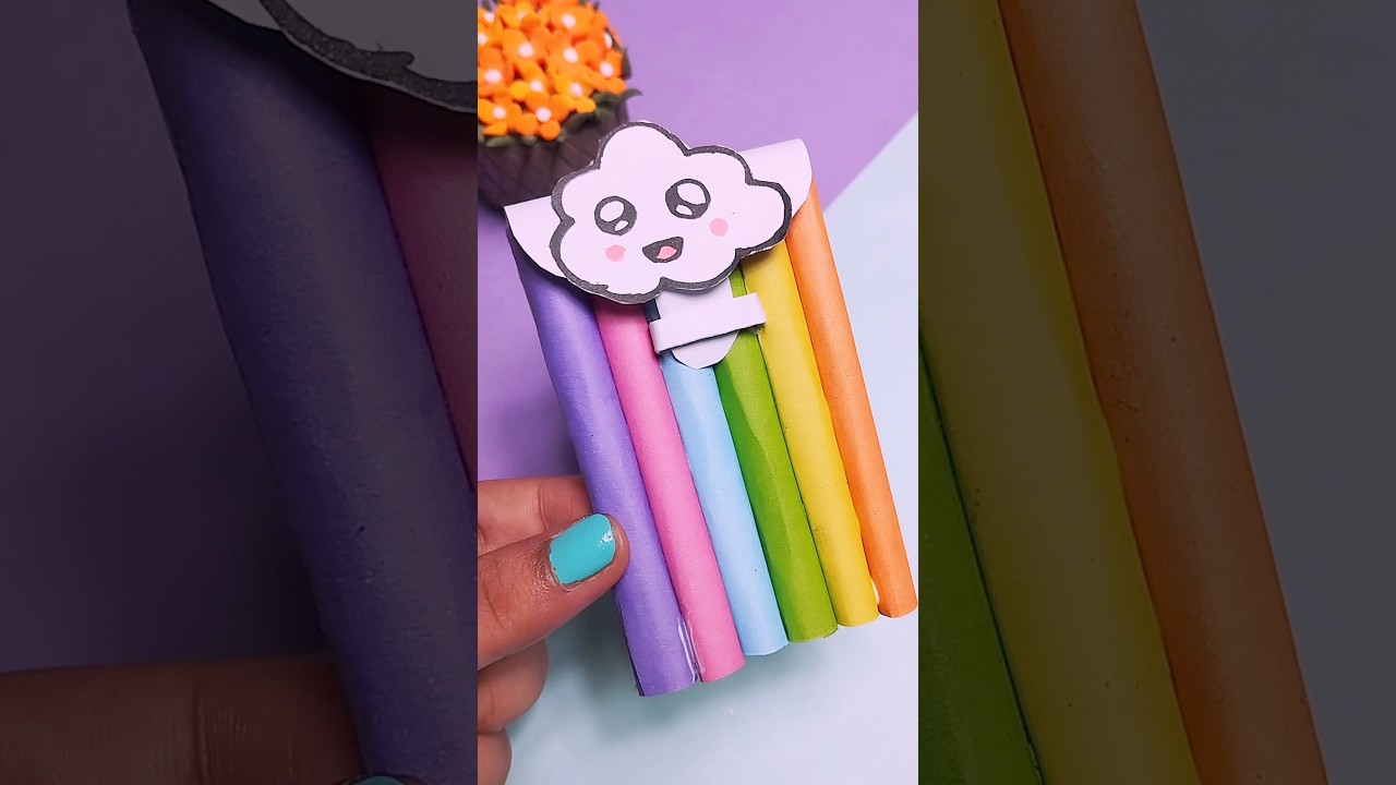 How to make pencil box with paper/how to make a pencil case with paper/diy paper pencil pouch#shorts