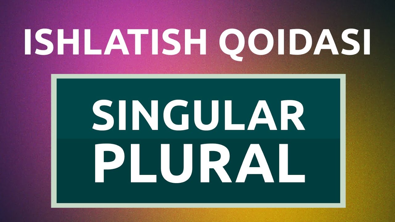 Plural and Singular Nouns | 1-dars | Beginner Level
