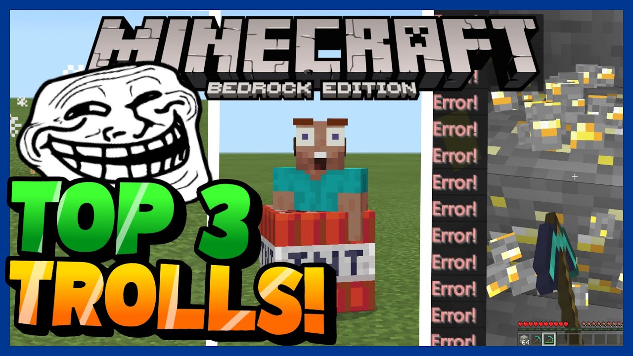 TOP 3 Command Block Trolls! 😏 Minecraft Bedrock Tutorial