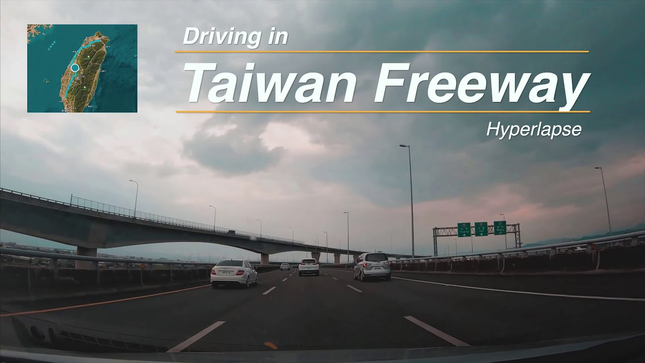 Taiwan freeway 3 from Kaohsiung to Taipei, TimeWarp 4K