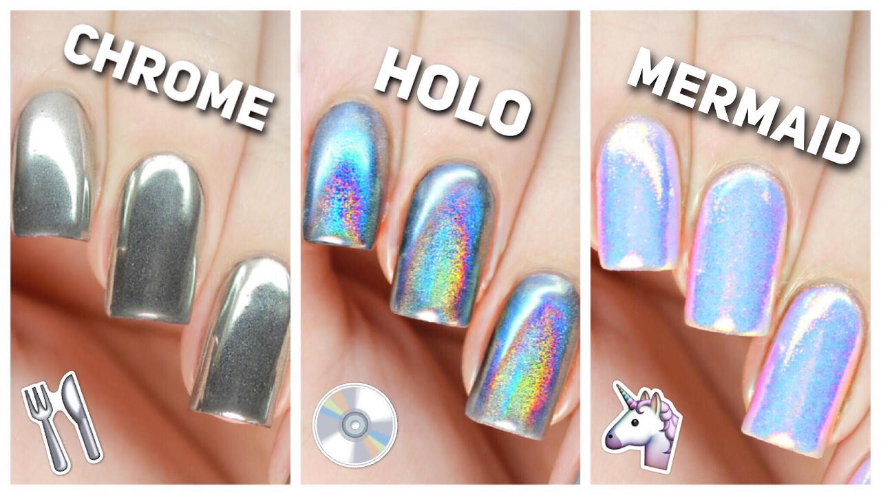 ИДЕАЛЬНО наносите пудру для ногтей Chrome, Holo и Mermaid!