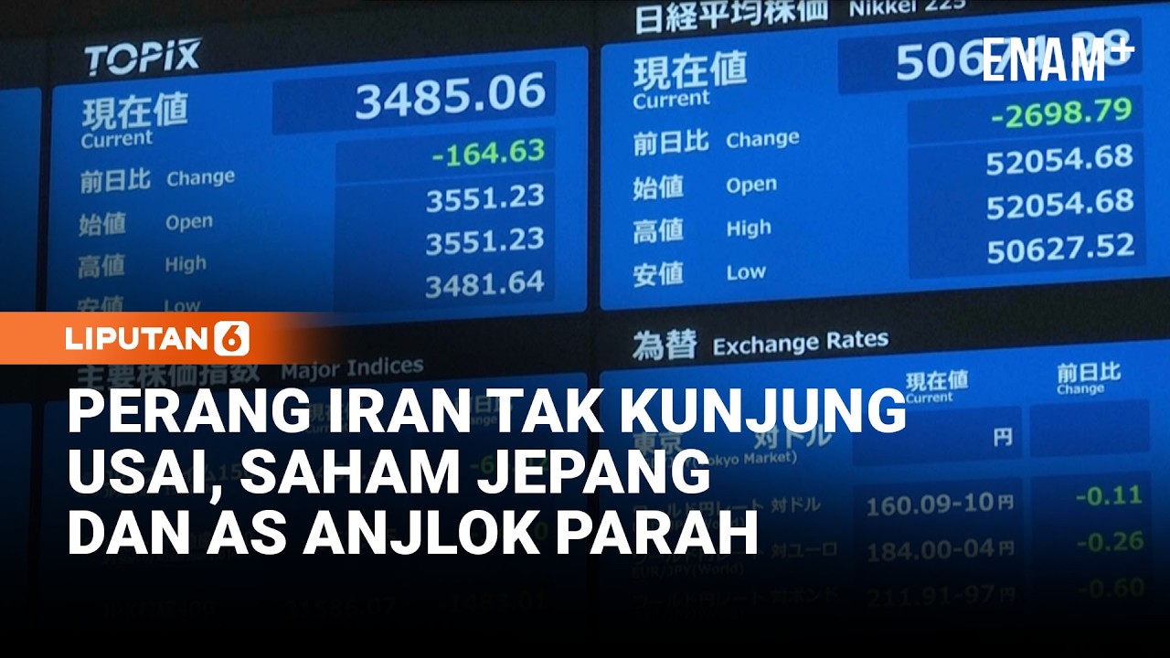 Perang Iran Belum Juga Usai, Saham Jepang dan AS Rugi Parah | Liputan6