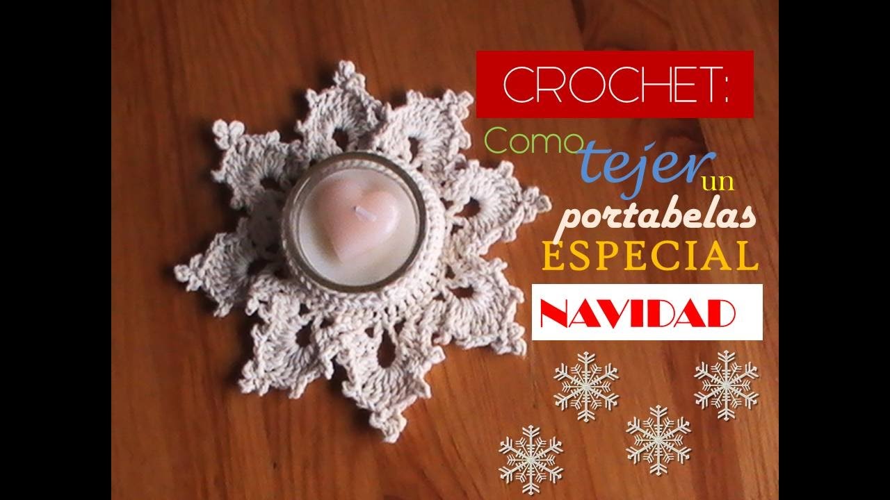 PORTAVELAS especial NAVIDAD a CROCHET (zurdo)