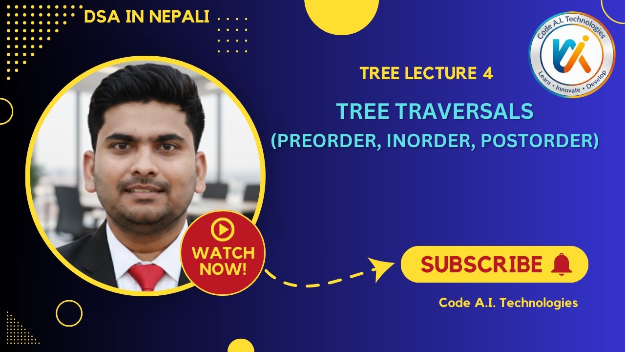 Tree Traversals in Nepali | Preorder, Inorder, Postorder | DSA Tree Lecture 4