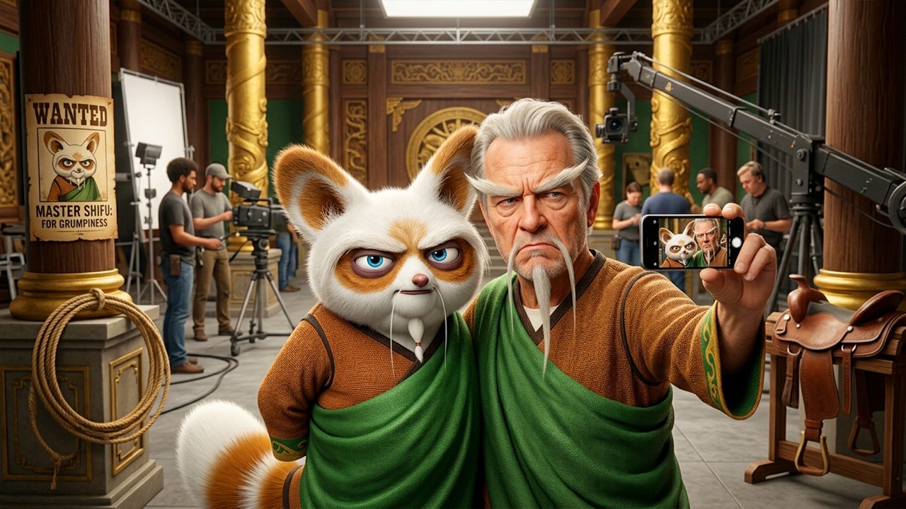 What would happen if all the Kung Fu Panda characters took a photo with their real-life selves